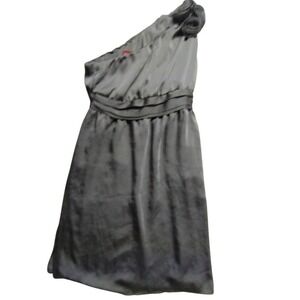 Merona Gray One Shoulder Dress Party Cocktail‎ Ruched Size 4